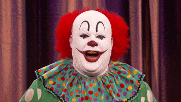 clown laughing GIF by Team Coco