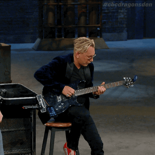 dragons' den guitar GIF by CBC