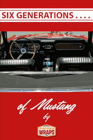 garagewraps mustang poster 50 years of mustang six generations of mustang GIF