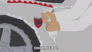 cake icing car GIF by South Park 