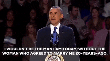 michelle obama i wouldn't be the man i am today without the woman who agreed to marry me 20-years-ago GIF by Obama