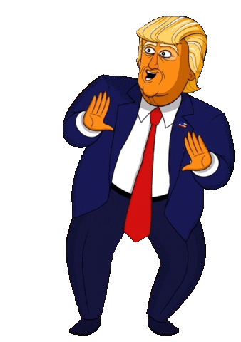 Happy Donald Trump Sticker by Our Cartoon President for iOS & Android |  GIPHY