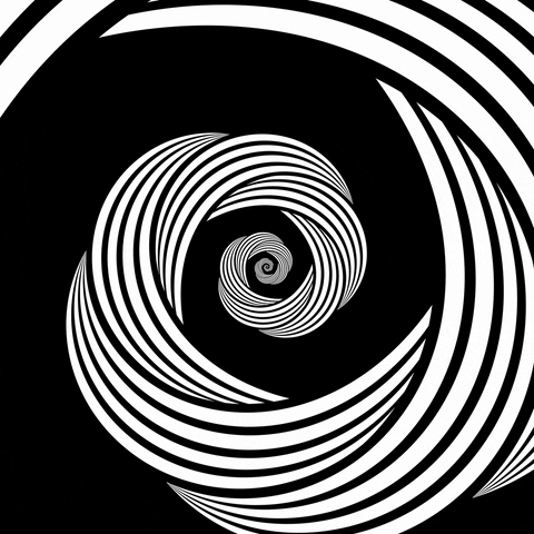konczakowski art black and white abstract wind GIF