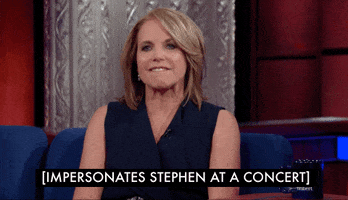 jamming katie couric GIF by The Late Show With Stephen Colbert