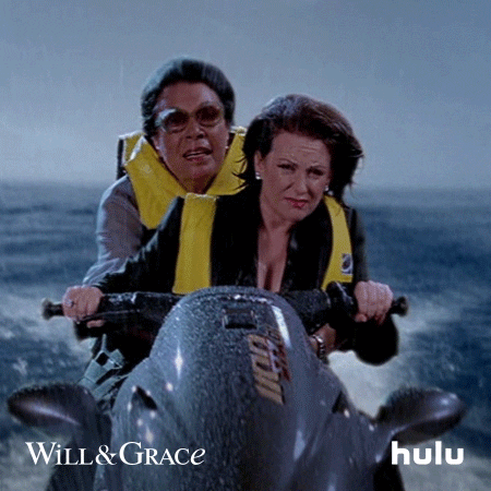 scared will and grace GIF by HULU