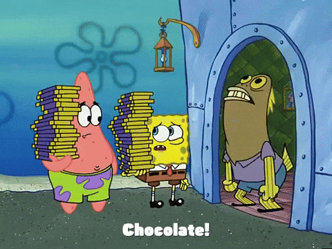 spongebob chocolate with nuts