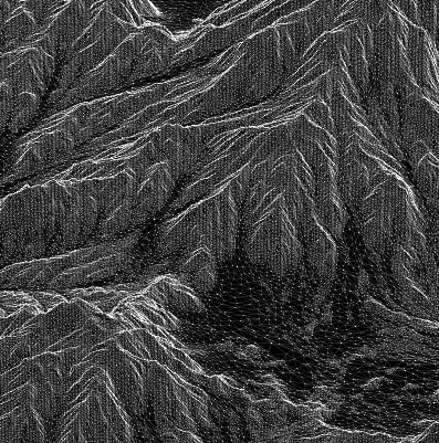joanielemercier lines mountains wireframe triangles GIF