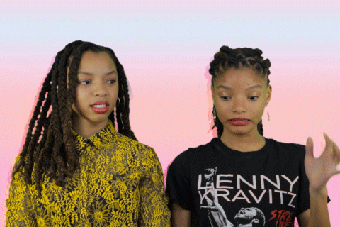 Awkward What Are You Doing GIF by Chloe x Halle - Find & Share on GIPHY