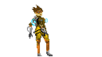 DeetayG #tracer #pixel #pixelated #cavalry #cheers #overwatch GIF
