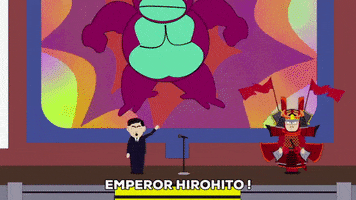 emperor hirohito speech GIF by South Park 