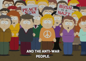 anti war protest GIF by South Park 