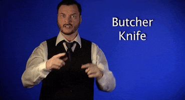 sign language butcher knife GIF by Sign with Robert