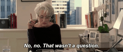 Meryl Streep No No That Wasnt A Question GIF - Find & Share on GIPHY