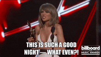 surprised taylor swift GIF by Billboard Music Awards