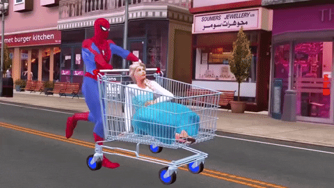 Spiderman Shopping Cart Gif By Jason Clarke Find Share On Giphy