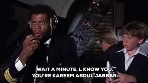 kareem abdul jabbar airplane movie GIF