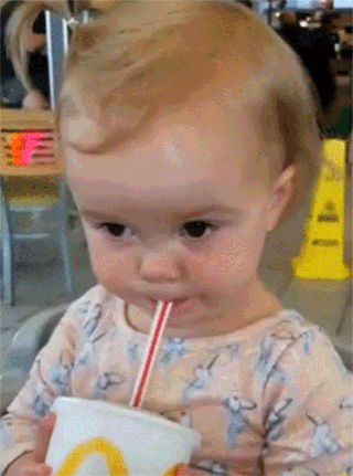 baby drinking GIF