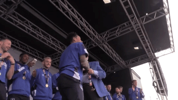 celebration throw GIF by Portsmouth Football Club