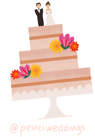 Wedding Cake Sticker by PenziW