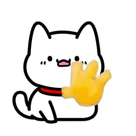 White Cat Hello Sticker by Lord Tofu Animation