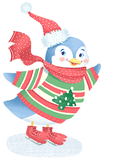 Ice Skating Penguin Sticker