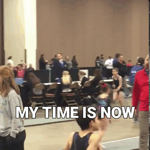 My Time Has Come Gymnastics GIF by The Back Row Morning Show (on LTN Radio)