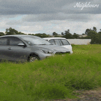 Car Crash Stunt GIF by Neighbours (Official TV Show account)