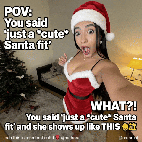 Red Dress Christmas Hat GIF