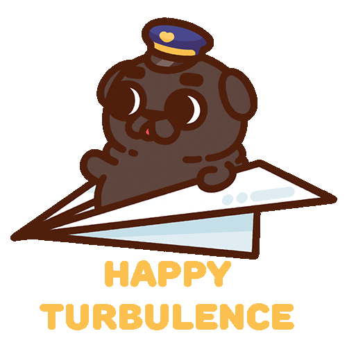 Travel Flying Sticker by Puglie Pug