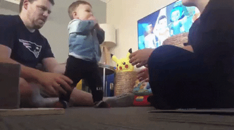 Son takes first steps on fathers day