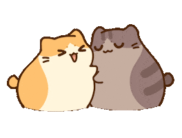 Cat Hug Sticker by Bichi Mao