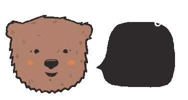 Happy Brown Bear Sticker by Rhiannon Kate