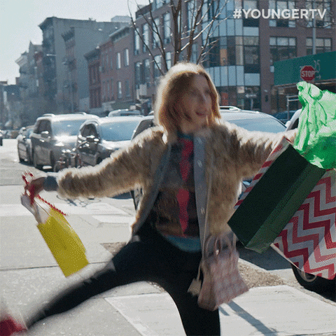 Excited Shopping GIF by YoungerTV