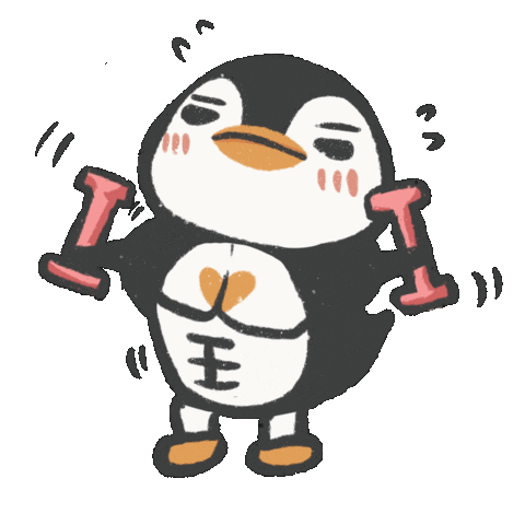 Work Out Penguin Sticker