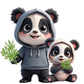 Panda Bears Sticker
