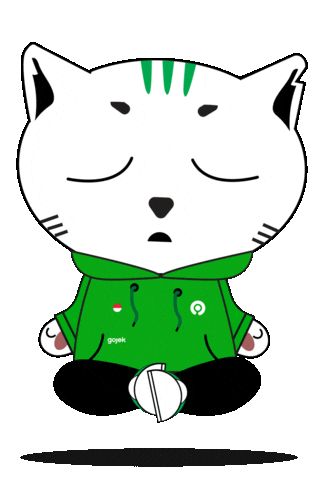 Yoga Cat Meme Sticker by Gojek Indonesia