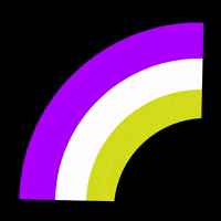 GIF de feliz aniversário com arco-íris colorido