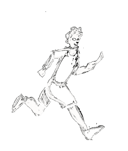 Trendy stylized movement running man line Vector Image