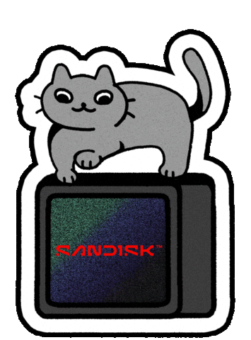 Sleepy Cat If I Fits Sticker by Sandisk