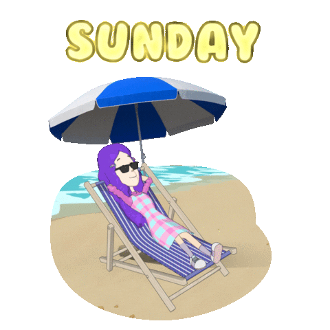 Happy Sunday Beach Sticker