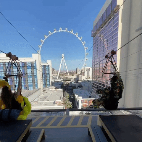 Las Vegas Strip Zipline GIF by Caesars Rewards