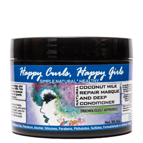 Coconut Milk Curly Hair Sticker by Happy Curls, Happy Girls