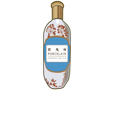 Porcelain Shanghai Dry Gin Sticker