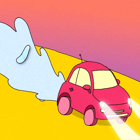 katgmorris animation car smoke driving GIF
