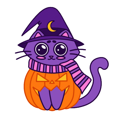 Trick Or Treat Halloween Sticker by Spooks The Cat