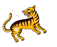 Tiger Feline Sticker by CATALINA ESTRADA