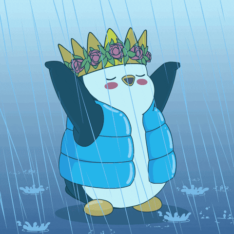 Stay Strong Rainy Day GIF by Pudgy Penguins