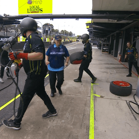 Pit Stop Running GIF by Supercars Championship