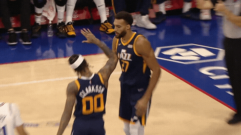 High Five Rudy Gobert GIF by Utah Jazz - Find & Share on GIPHY