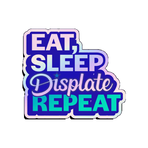 Eat Sleep Repeat Holo Sticker by Displate